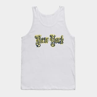 New York Brush Stroke Logo Yellow and Navy Tank Top